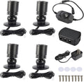 YaeCCC Dimmable LED Mini Spotlight Jewelry Showcase Display Lights Black Shell Surface Mount (Pack-4,Warm White 3000k)