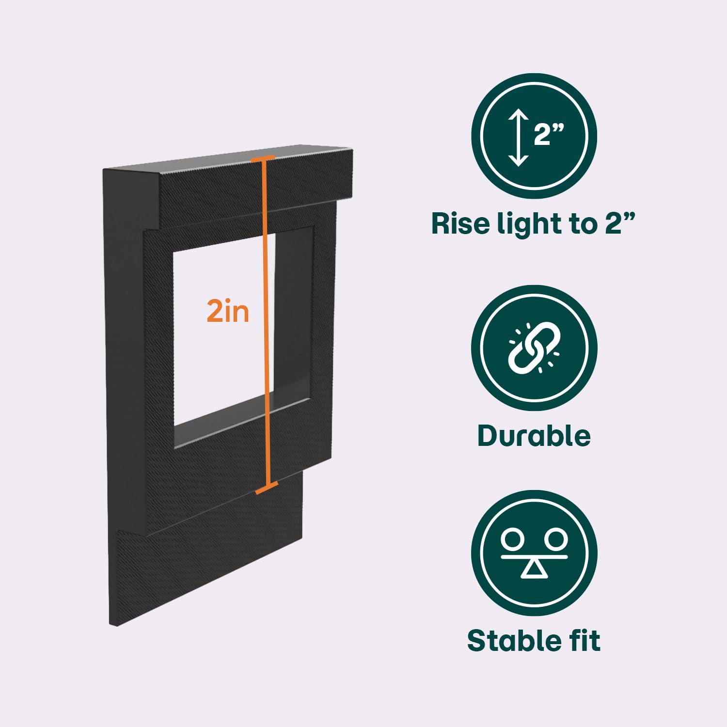 Crafted LA 2-Inch Light Riser Set for Aquarium Lights Compatible with Fluval Plant & Marine 3.0 LED Heat Resistant Polymer with Double Sided Tape Tooless Mounting