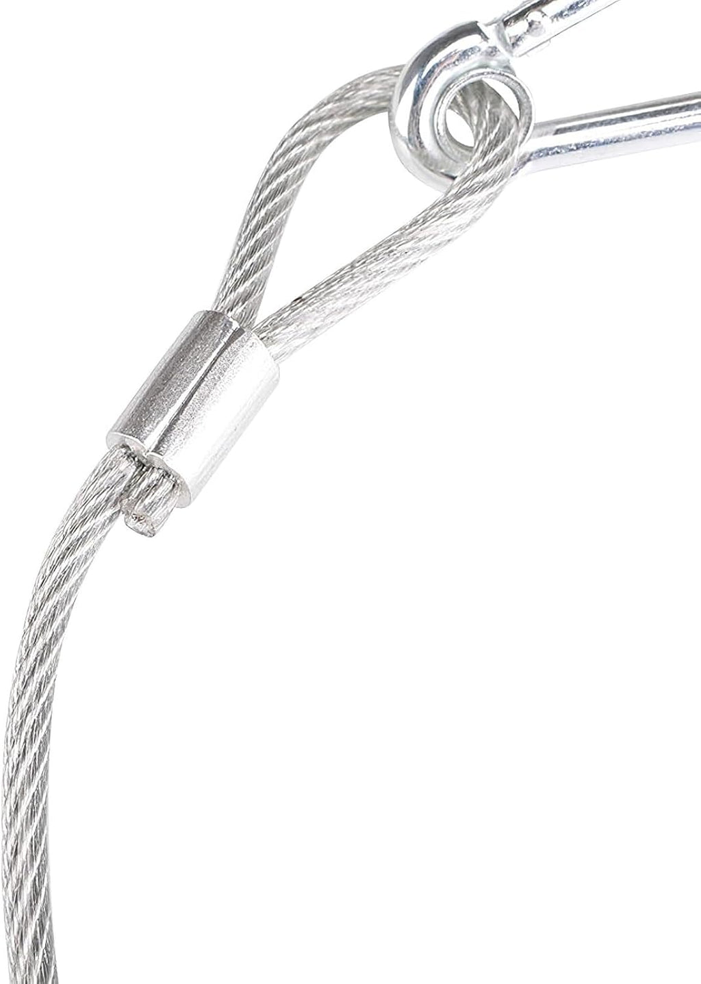 4Pack Lighting Safety Chain Cable Truss Clamps for Lights, Silvery Stainless Steel Lanyard Stage Lights Safety Chains, Security Cable with Loops（Diameter 4mm/0.16'',Length 85cm/34'',Load 60lb