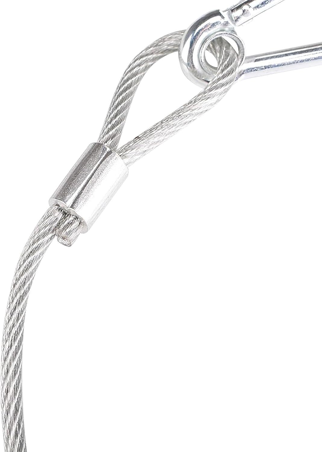 4Pack Lighting Safety Chain Cable Truss Clamps for Lights, Silvery Stainless Steel Lanyard Stage Lights Safety Chains, Security Cable with Loops（Diameter 4mm/0.16'',Length 85cm/34'',Load 60lb