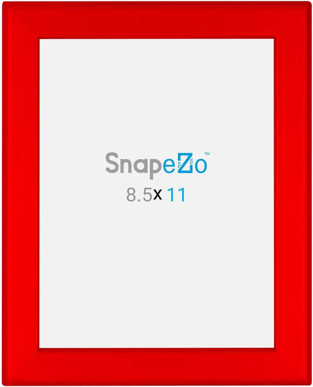 SnapeZo Certificate Frame 8.5x11, Red, 1.25 Inch Aluminum Profile, Front-Loading Snap Frame, Wall Mounting, Professional Series