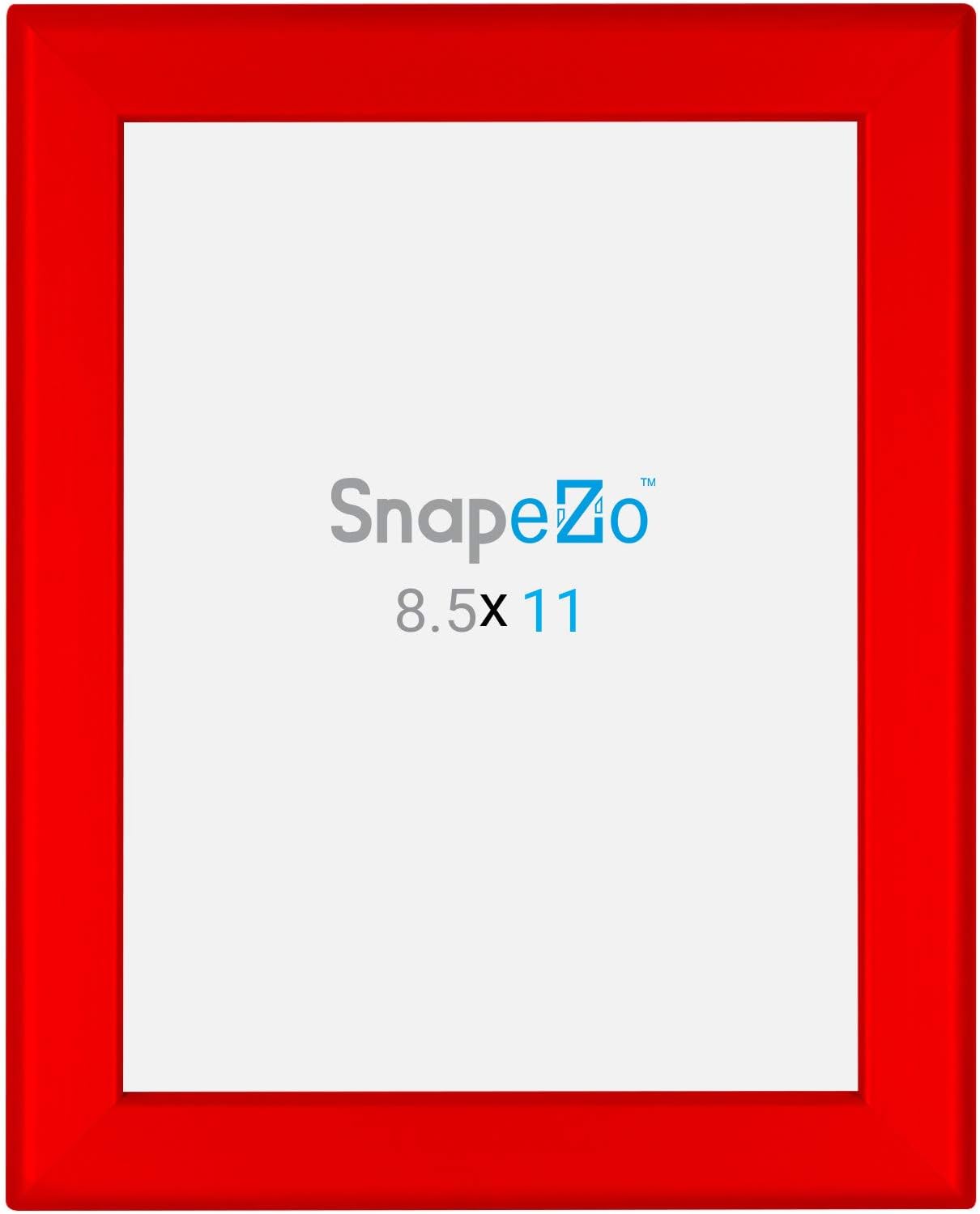 SnapeZo Certificate Frame 8.5x11, Red, 1.25 Inch Aluminum Profile, Front-Loading Snap Frame, Wall Mounting, Professional Series