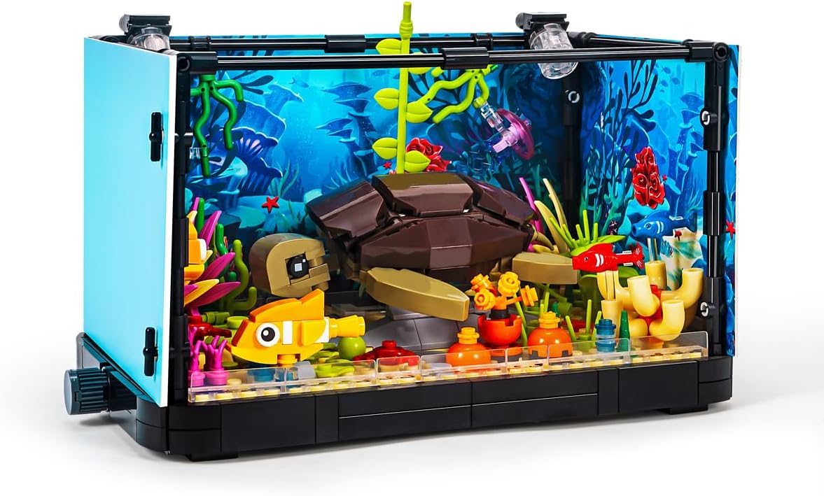 SEMKY Turtle Building Blocks Set with LED Lights, (753Pieces) Creative Sea Animal Model Gifts for Kid and Adult