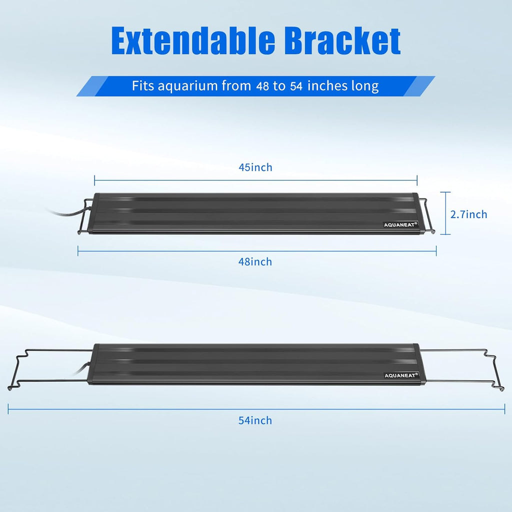 AQUANEAT LED Aquarium Light 48 to 54 Inch with Timer, auto on Off, Adjustable Brightness, Full Spectrum, Daylight Moonlight Mode, for Fresh Water Low-to-Mid Light Plants