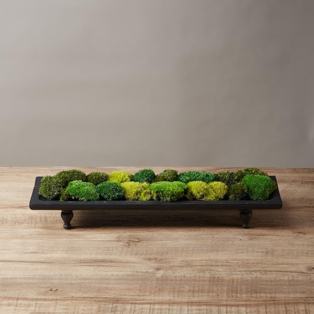 Moss No Bowl 4 Color Mix Pack Preserved Pole Moss Pillow Bun Cushion Natural Decorative DIY Kit Art Wall Florist Easter Decor (1.5 sq.ft, Green-A,B,C-D)