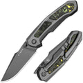 Kizer Feweed Pocket Knife, 2.98" S90V Clip Point Blade Folding Knife with Titanium & Fat Carbon Toxic Storm Handle, Front Flipper & Thumb Stud Opener EDC Knives for Camping Hiking KI3694A2
