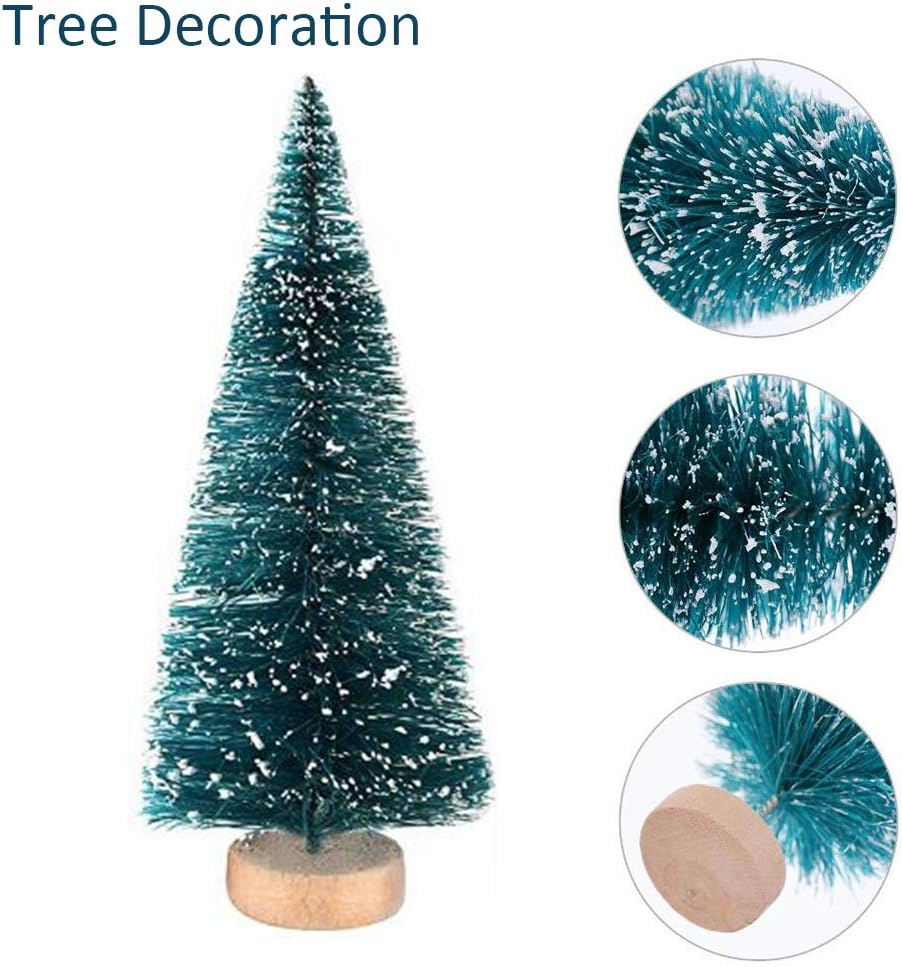 9PCS Artificial Christmas Trees,Sisal Snow Frost Trees Bottle Brush Trees Mini Christmas Tree Pine Tree for DIY Room Decor Home Table Top Decoration