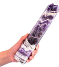 JIC Gem Large Healing Crystal Wand 6 Faceted Chevron Amethyst Obelisk Tower Reiki Chakra Meditation Therapy Decor Crystal Gift 2.2-2.6 Lbs