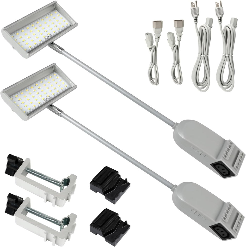 SUNLITOPTOTrade Show Lights LED Display and Wall Washer Exhibit Arm Lighting, POP UP Connectable Lights Included Clamps, Mounting Brackets, Power Cables, Connect Cables (2pcs Grey)