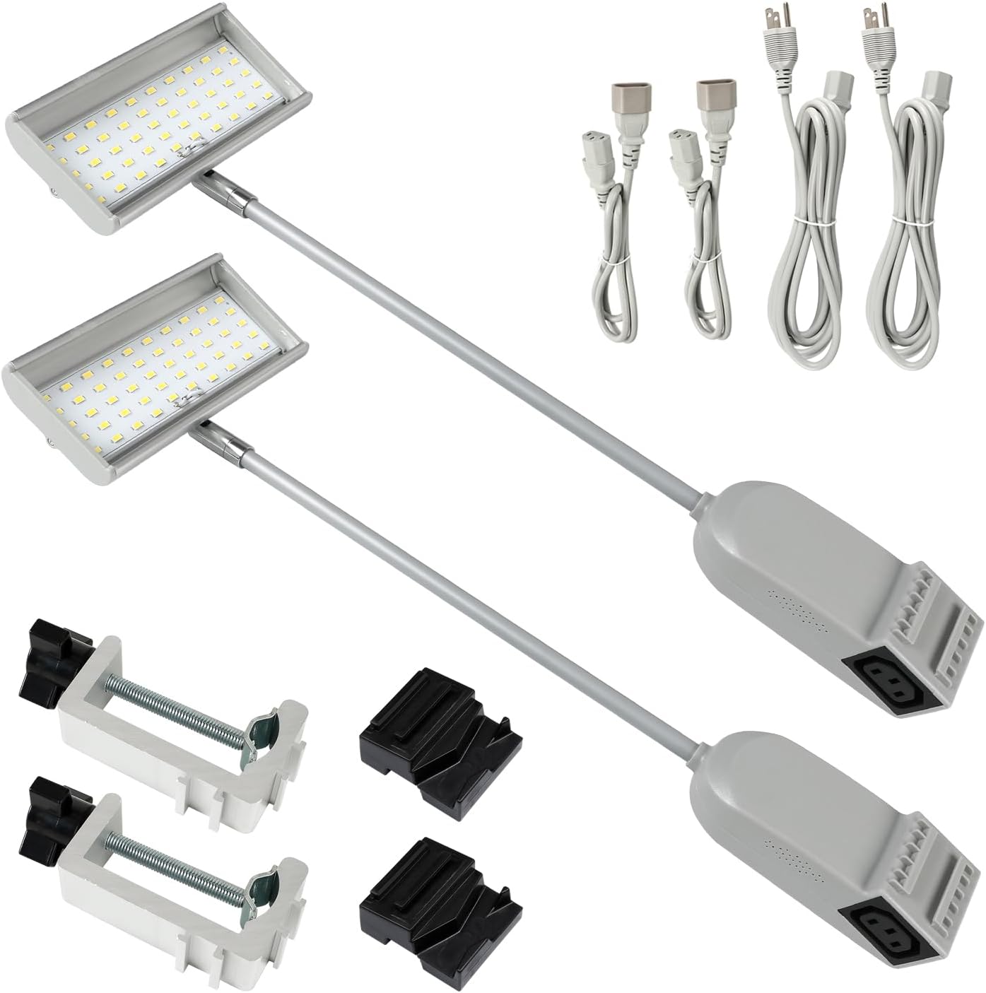 SUNLITOPTOTrade Show Lights LED Display and Wall Washer Exhibit Arm Lighting, POP UP Connectable Lights Included Clamps, Mounting Brackets, Power Cables, Connect Cables (2pcs Grey)