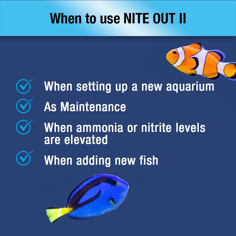 MICROBE-LIFT Nite-Out II Aquarium Bacteria for Start-up, Instantly Cycle Aquariums, Add Fish on Day 1, Rapid Ammonia and Nitrite Reducer for Freshwater & Saltwater Fish Tank, 1 Gallon (NITEHG1)