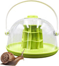 Round Transparent Snail Terrarium Kit, Portable Plastic Habitat with Air Vents & Removable Base, Breeding Box for Snails, Beetles, Spiders, Ladybugs & Small Insects