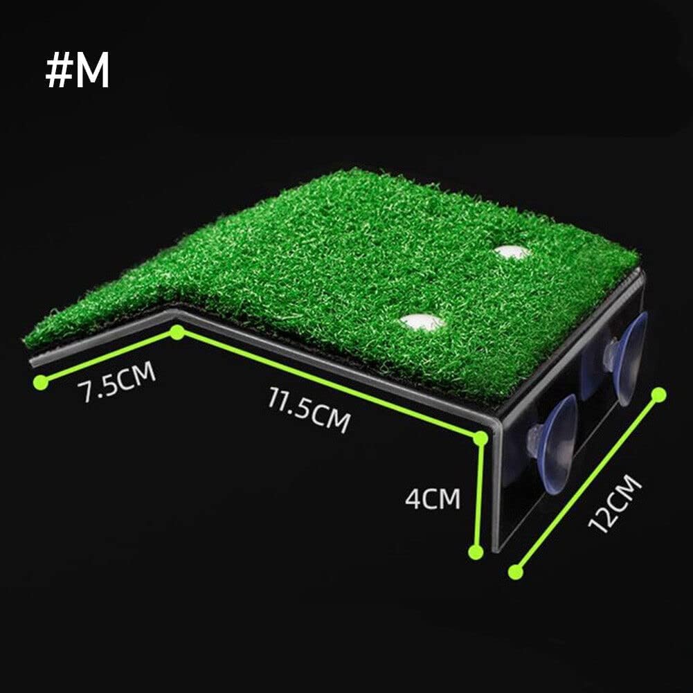 Turtle Basking Platform Lawn Resting Basking Platform Simulation Grass Ramps Tortoise Habitat Terrace Turtle Tank Accessories