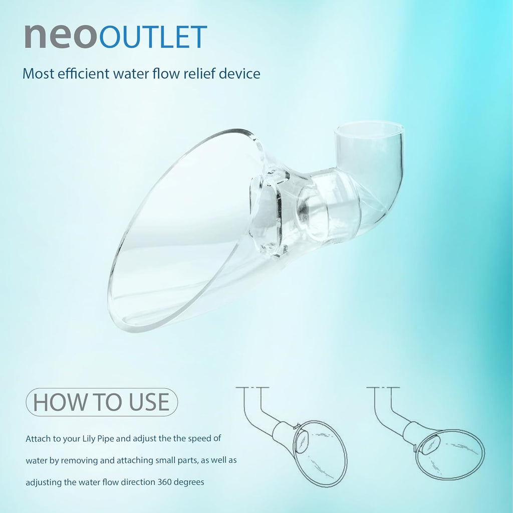 Neo Outlet - Efficient Water Flow Relief with 360-Degree Adjustable Direction, Compact Design, and Durable PETG Material for Neo Flow Lily Pipes - Medium, 13MM (12/16MM)