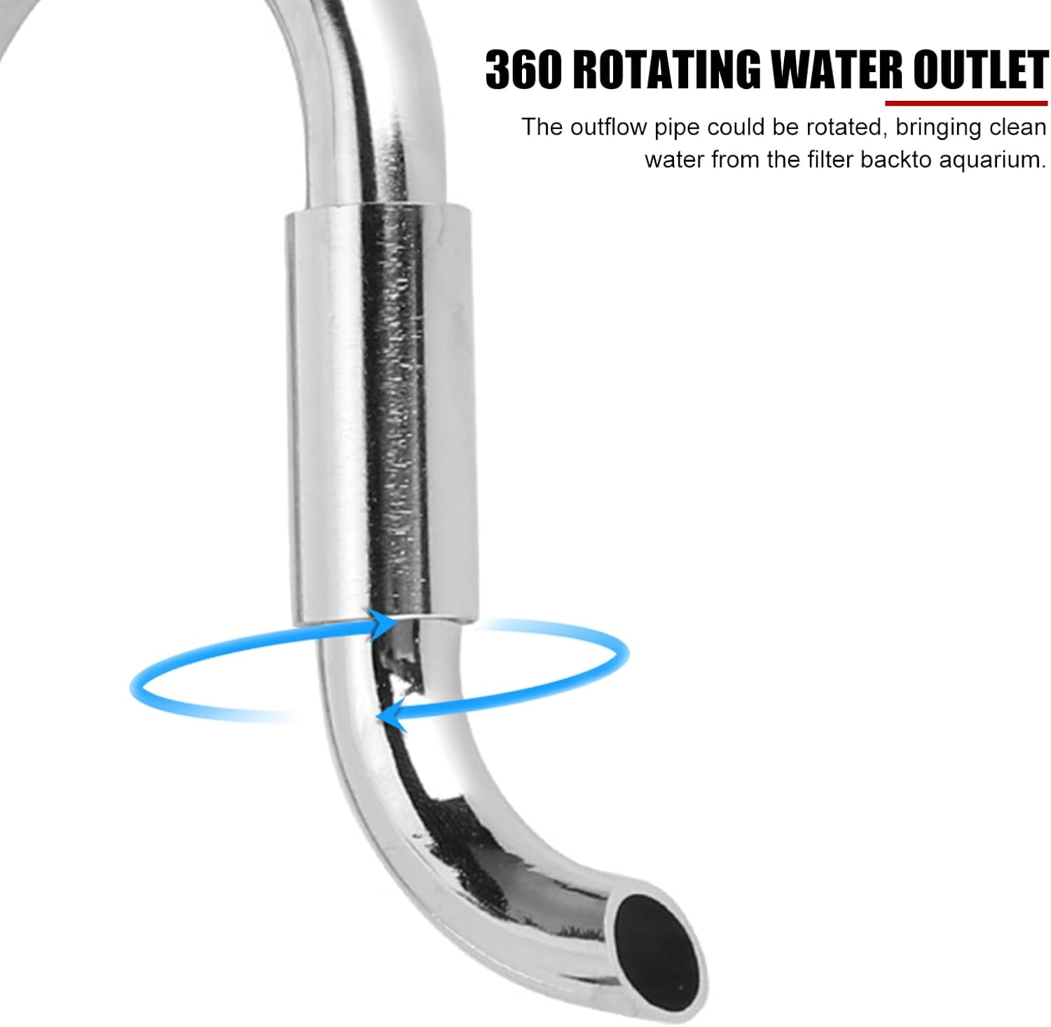 EVTSCAN Aquarium Surface Skimmer Pipe Set Stainless Steel Metal Lily Pipe Inflow Outflow Pipe with Adjustable Water Flow Acrylic Baskets for Water Plant Tanks (16mm)