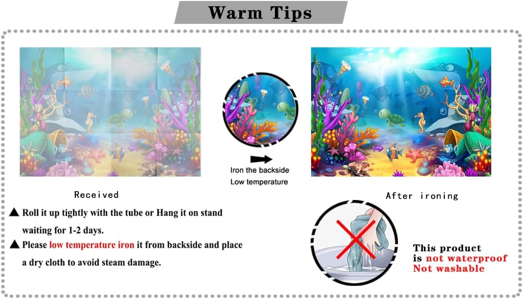 LTLYH (7x5 Under The Sea Photography Backdrop Aquarium Underwater World Tropical Fish Coral Reef Background Mermaid Birthday Baby Shower Ocean Party Decorations Photo Banner Props 280