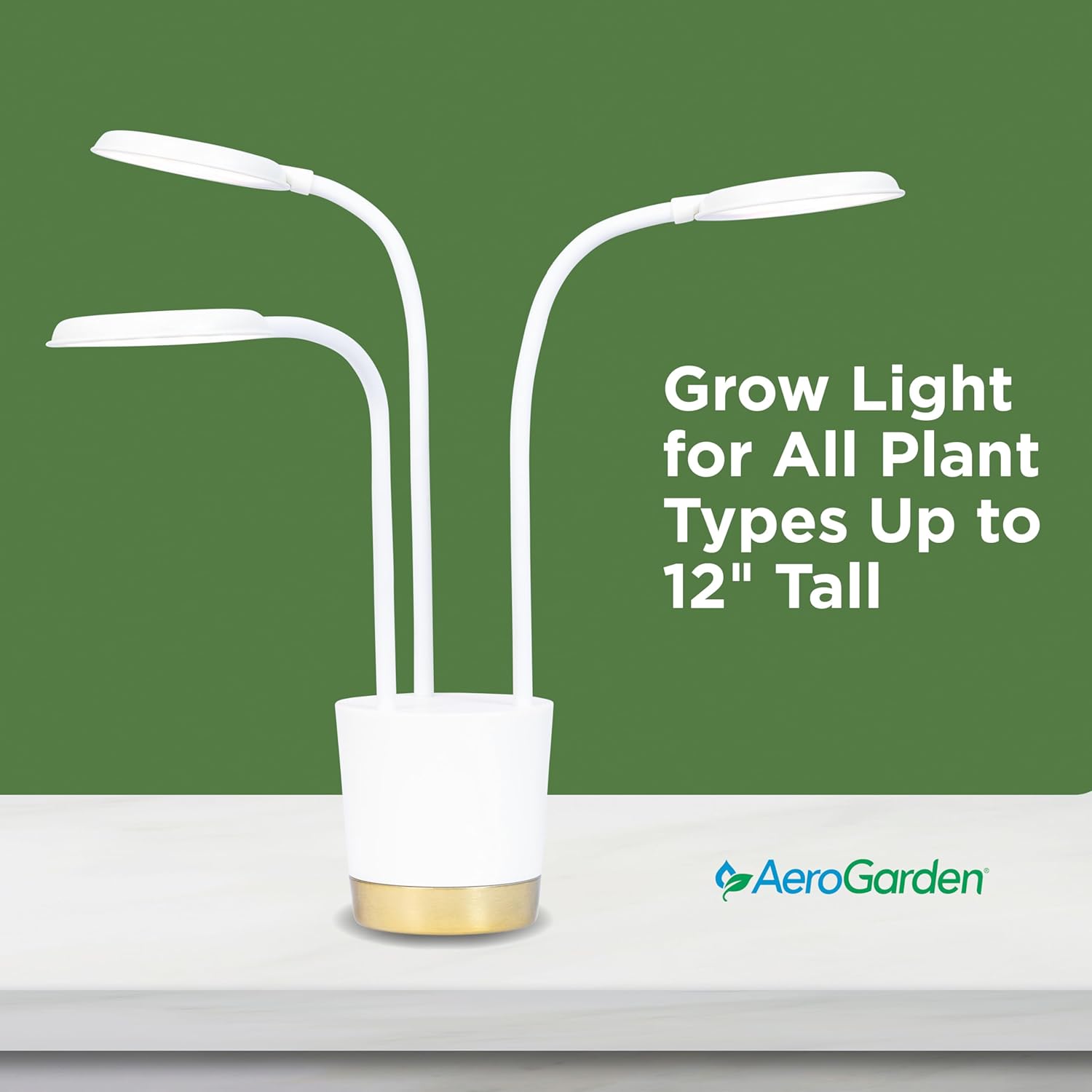 AeroGarden Trio Grow Light for Indoor Plants, Grow Live Plants Anywhere in The Home, Adjustable Light Modes, Cream
