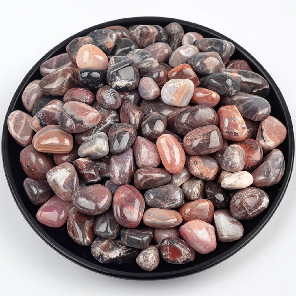 Polished Petrified Wood Crystal Chips 200 Pcs - 0.3" 10 oz Tumbled Stone Chips Crushed Sea Glass Stones Healing Reiki Crystal Making Home Decoration