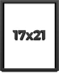 17x21 Shadow Box Frame Black | 1 Inch Deep Solid Wood Shadowbox Display Frame | UV Resistant Acrylic Plexiglass, Acid Free Backing, and Hanging Hardware | Dugan Picture Frame Style