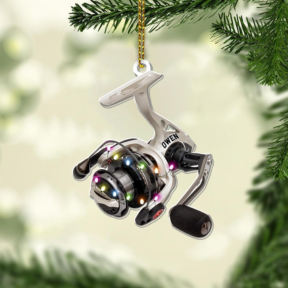 Fishing Rob Personalized Fishing Christmas Ornament Fish Ornaments for Christmas Tree Bass Fish Ornaments Fishingman Decor Flat 2D Hanging Tree Fisherman Dad Gift 137
