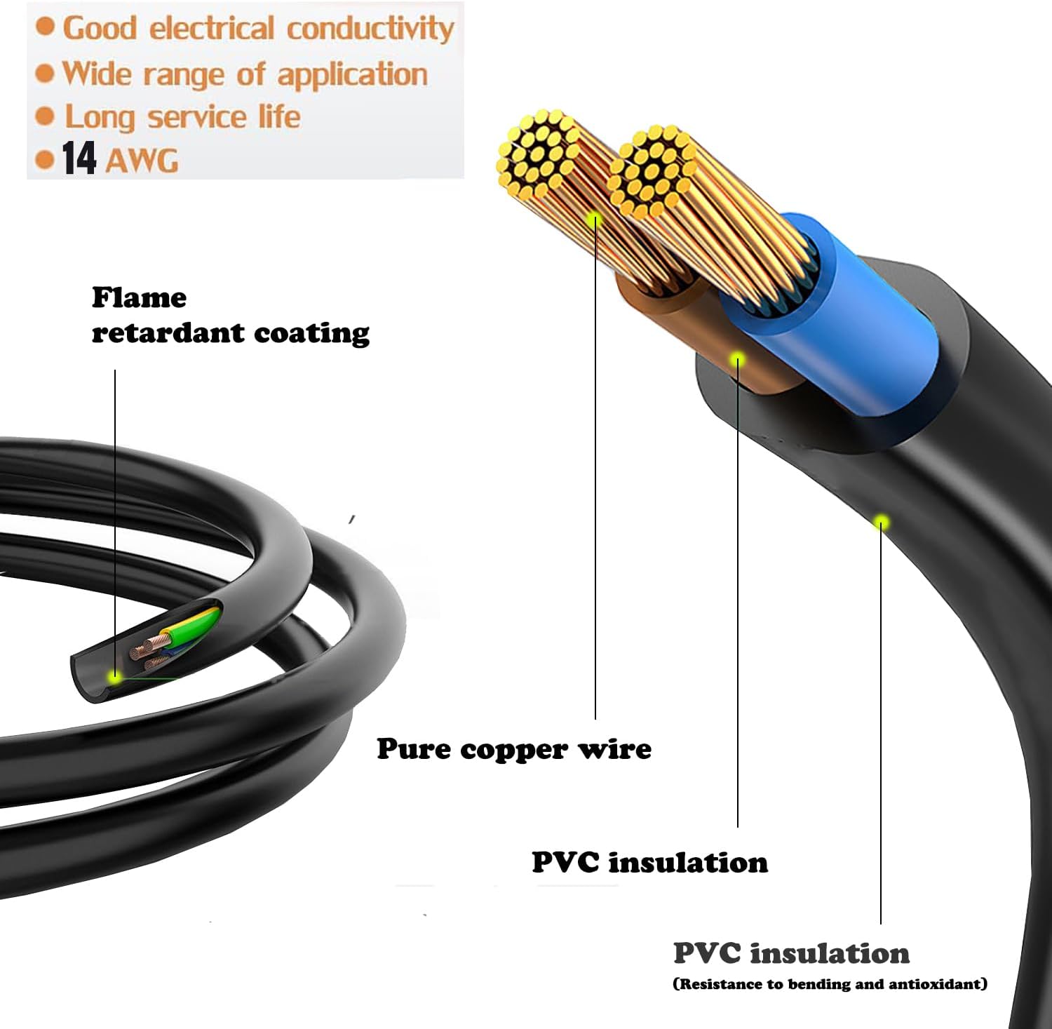 4Pin Waterproof Connector,4 Wire Male Female Plug LED Connector,with 14AWG IP68 25CM Extension Cable, for Car, Boat,Truck,Indoor/Outdoor LED Strip Lights.(2Pairs 4Pin 14AWG)