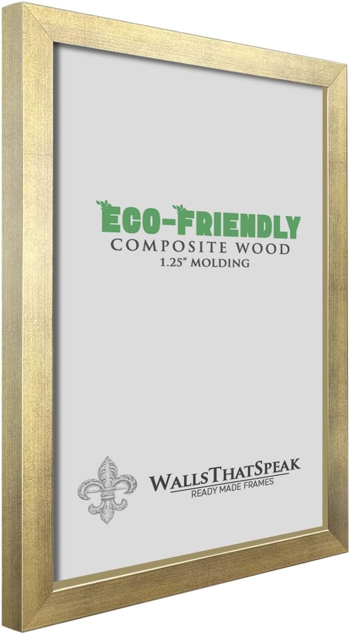 wallsthatspeak 14x18 Gold Picture Frame for Puzzles Posters Photos or Artwork