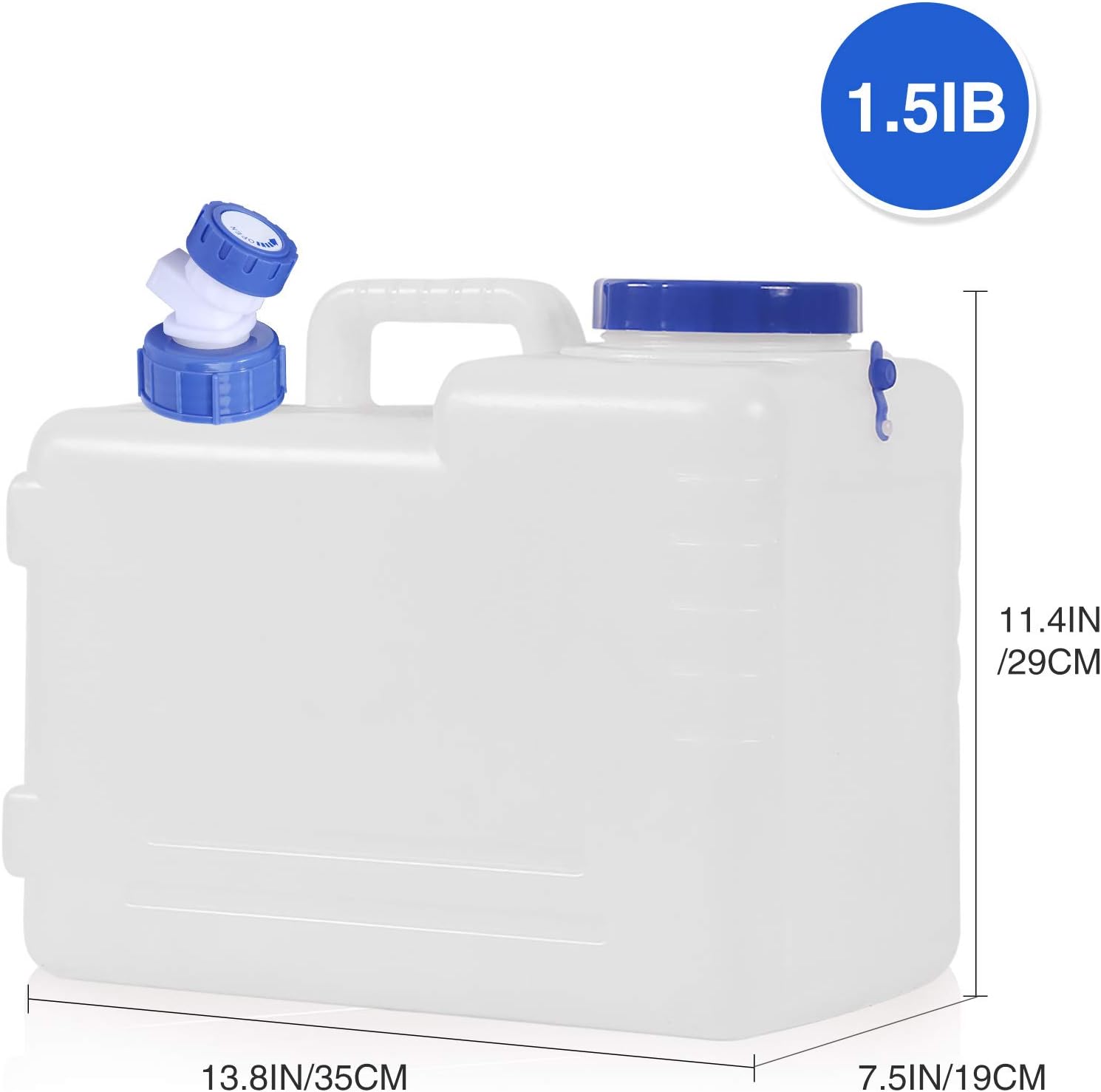 4 Gallon/15L Water Container with Spigot, Portable BPA Free Water Jug, Multifunction Water Tank for Camping Outdoor Hiking Picnic Supplies, Emergency Stroage