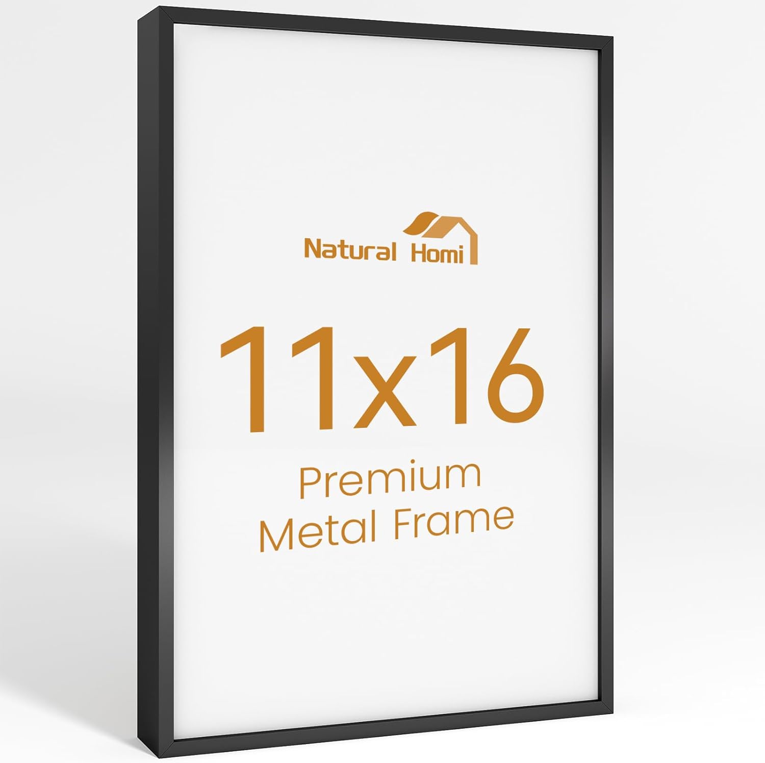 11x16 Aluminum Metal Picture Frame,Tempered Glass Black Photo Frame 11x16 for Family Photo,Posters,Art,Document to Wall Mount Horizontally or Vertically