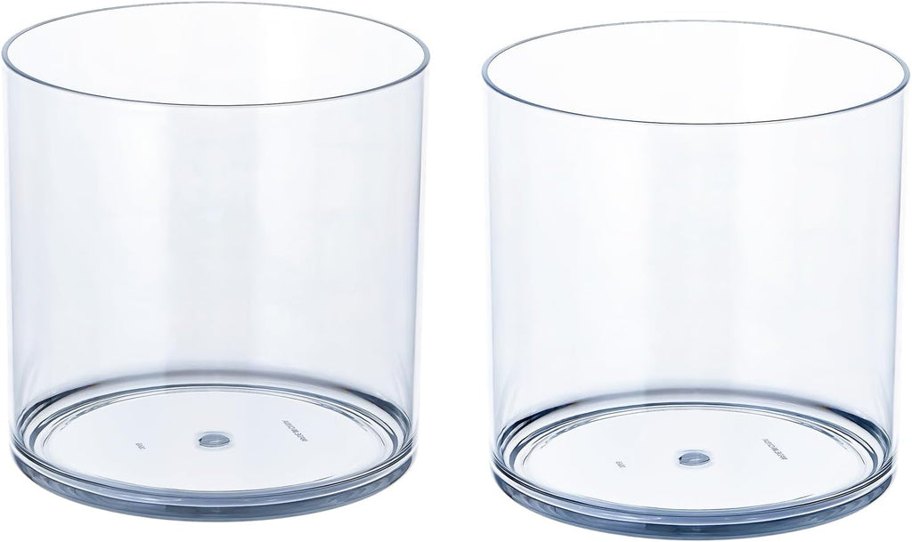 2 Pack Clear Acrylic Vase for Centerpieces 5.9x5.9 Inch Cylinder Wide Mouth Vase for Flowers, Home Decorative, Office, Wedding Party