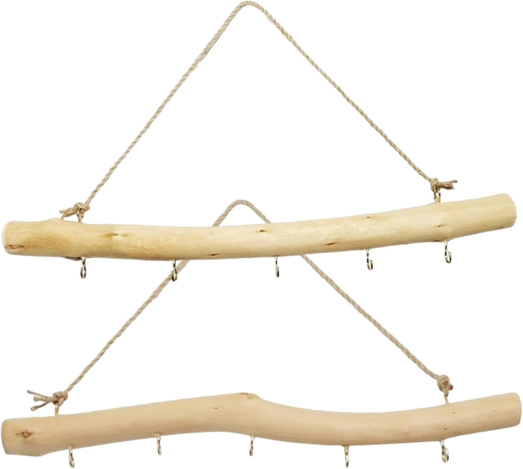 2pcs 15 inch Natural Driftwood wall hanging decor driftwood Decorative Branches Jewelry Hanger Rustic Wood Logs Hanging Branch Decor