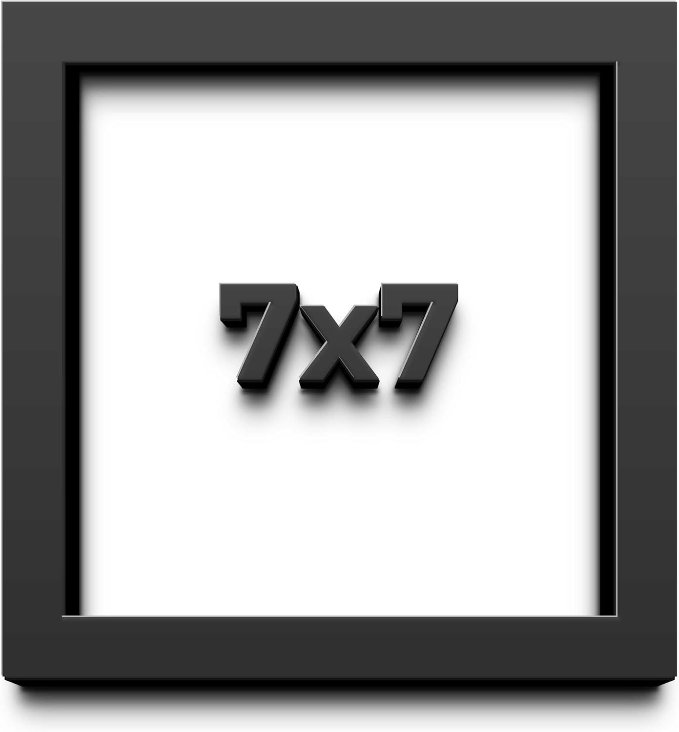 7x7 Shadow Box Frame Black | 1 Inch Deep Solid Wood Shadowbox Display Frame | UV Resistant Acrylic Plexiglass, Acid Free Backing, and Hanging Hardware | Dugan Picture Frame Style