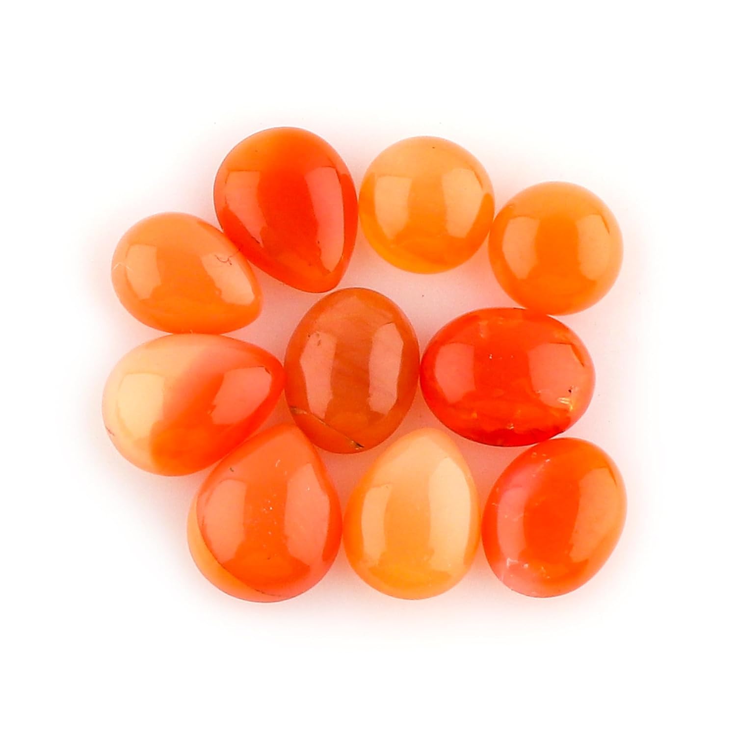 CRYSTALIS 10pcs Natural Mexican Opal, Loose Gemstone, Wholesale Bulk Cabochons, Jewelry Making Supply, Chakra Healing Polished Stones, Wire Wrapping, DIY, Gem Collection, AA+ Grade