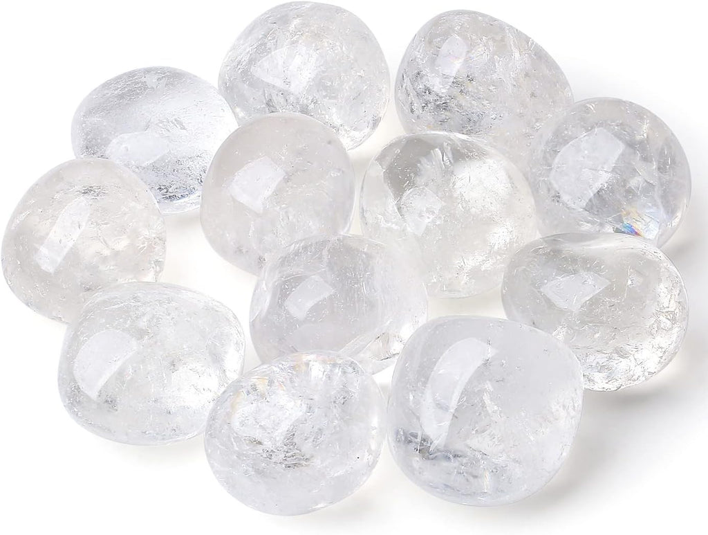 DUQGUHO Clear Quartz Healing Crystals Stones Set Natural Bulk Crystals Tumbled Polished Irregular Crystal Stones Bulk Rocks 0.45 lbs
