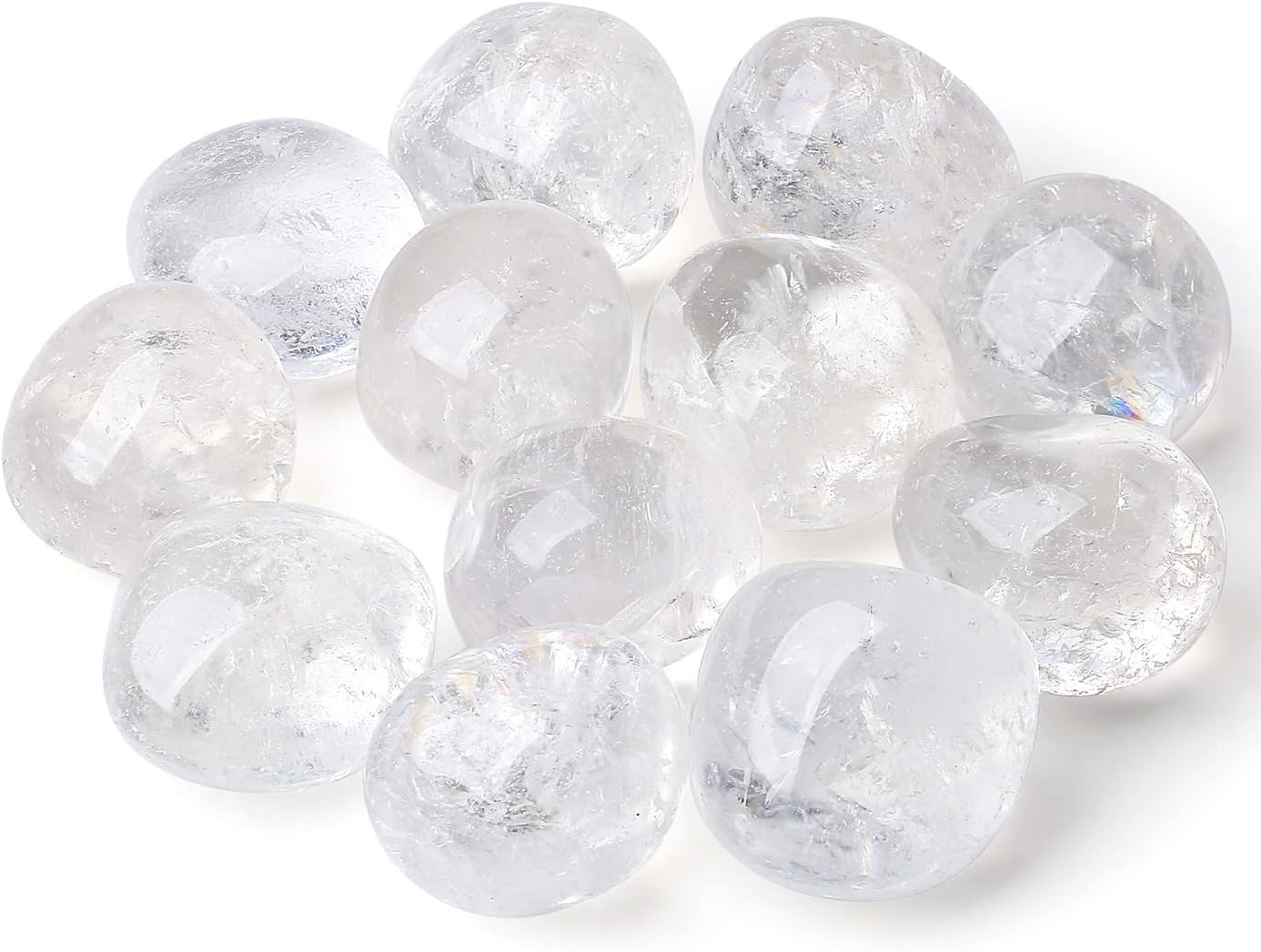DUQGUHO Clear Quartz Healing Crystals Stones Set Natural Bulk Crystals Tumbled Polished Irregular Crystal Stones Bulk Rocks 0.45 lbs