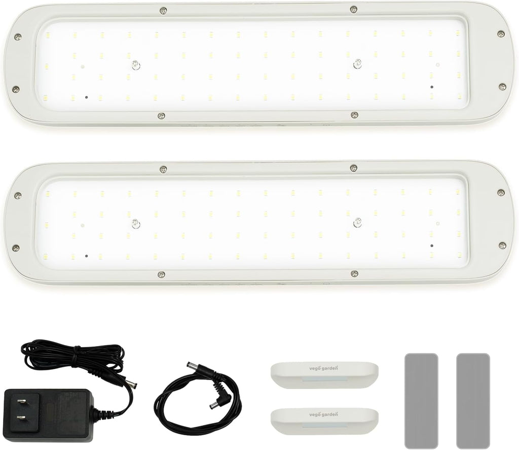 Vego Garden Grow Lights for Indoor Plants, Full Spectrum LED Grow Light with Customized 5 Modes for Seed Starting, Leafy, Herbs, Fruits & Microgreens, 2 Packs