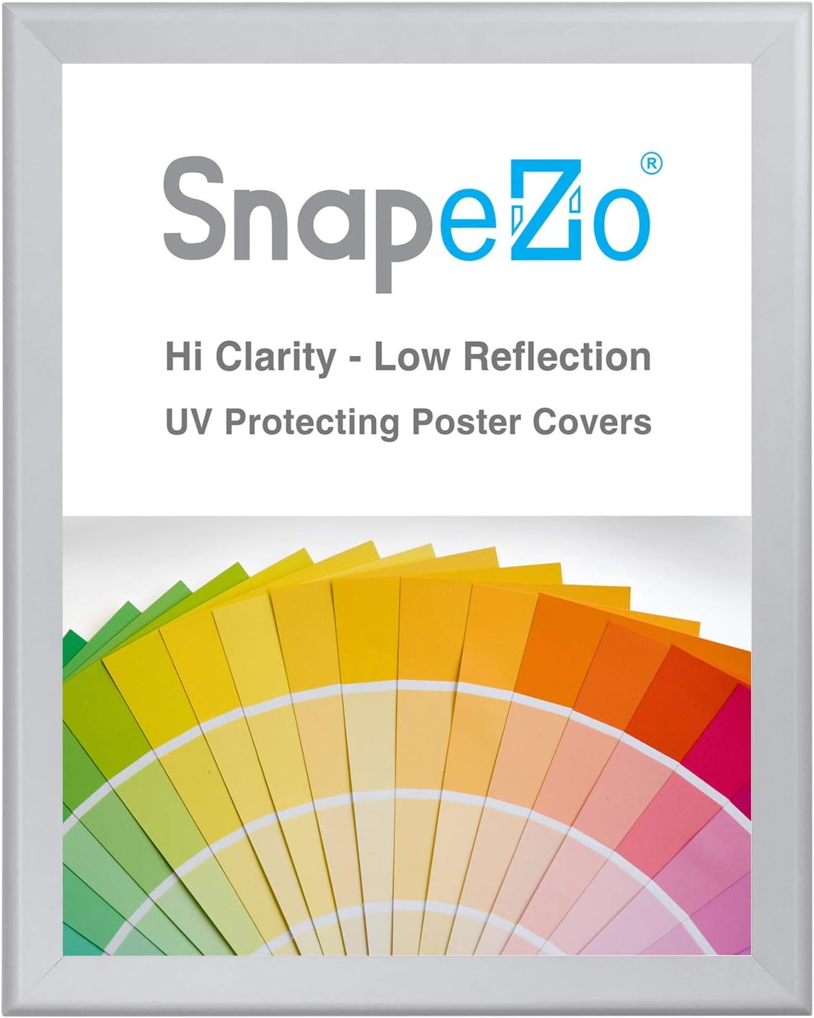SnapeZo Poster Frame 36x48 Inches, Silver 1.7 Inch Aluminum Profile, Front-Loading Snap Frame, Wall Mounting, Wide Series