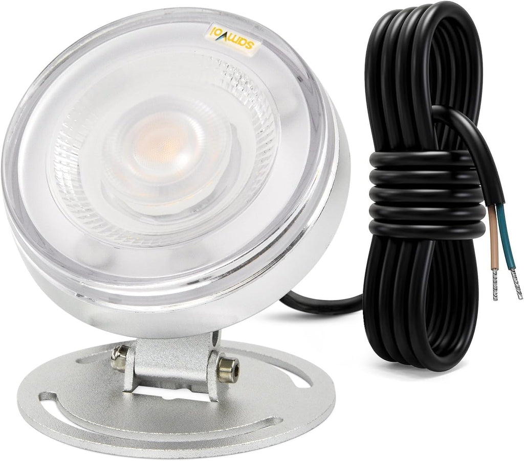LED Underwater Pond Light, Heavy Duty Aluminum 12V 3000K Warm White IP68 Waterproof Fountain Light, Landscape Lamp for Swimming Pool, Fountain, Waterfall, Pond and Grass Land (12, Watts)