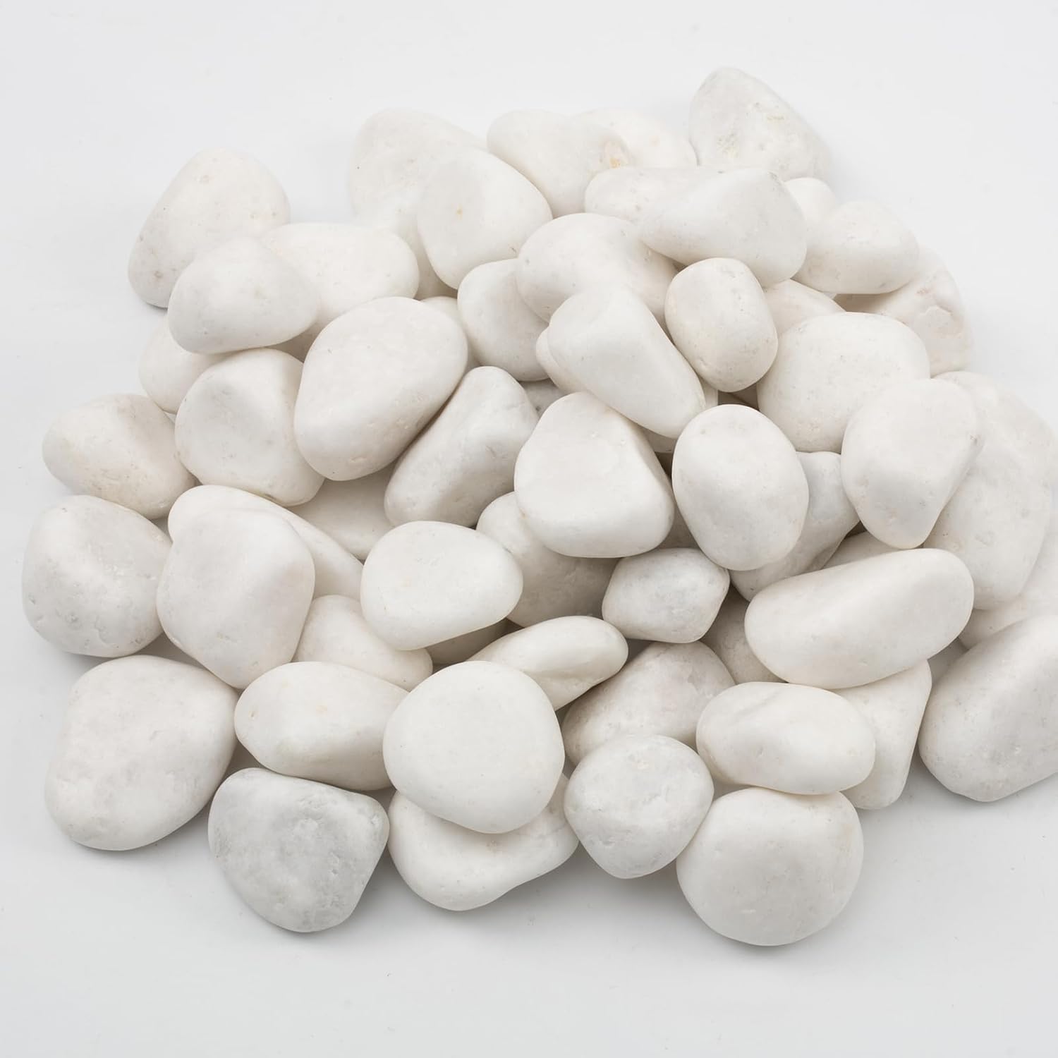 20lbs White Natural River Rocks, Polished Pebbles for Plants Garden, 1-2 inch Decorative White Stones, Ideal for Fish Tank, Vases, Crafting, Home Decor and Garden Landscaping Rocks,White