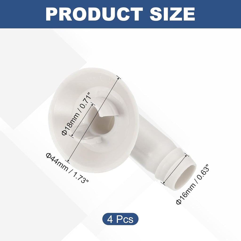 uxcell 4Pcs Air Conditioner Drain Hose Connector Elbow Fitting with Rubber Ring for Mini-Split Units and Window AC Unit 18mm, White
