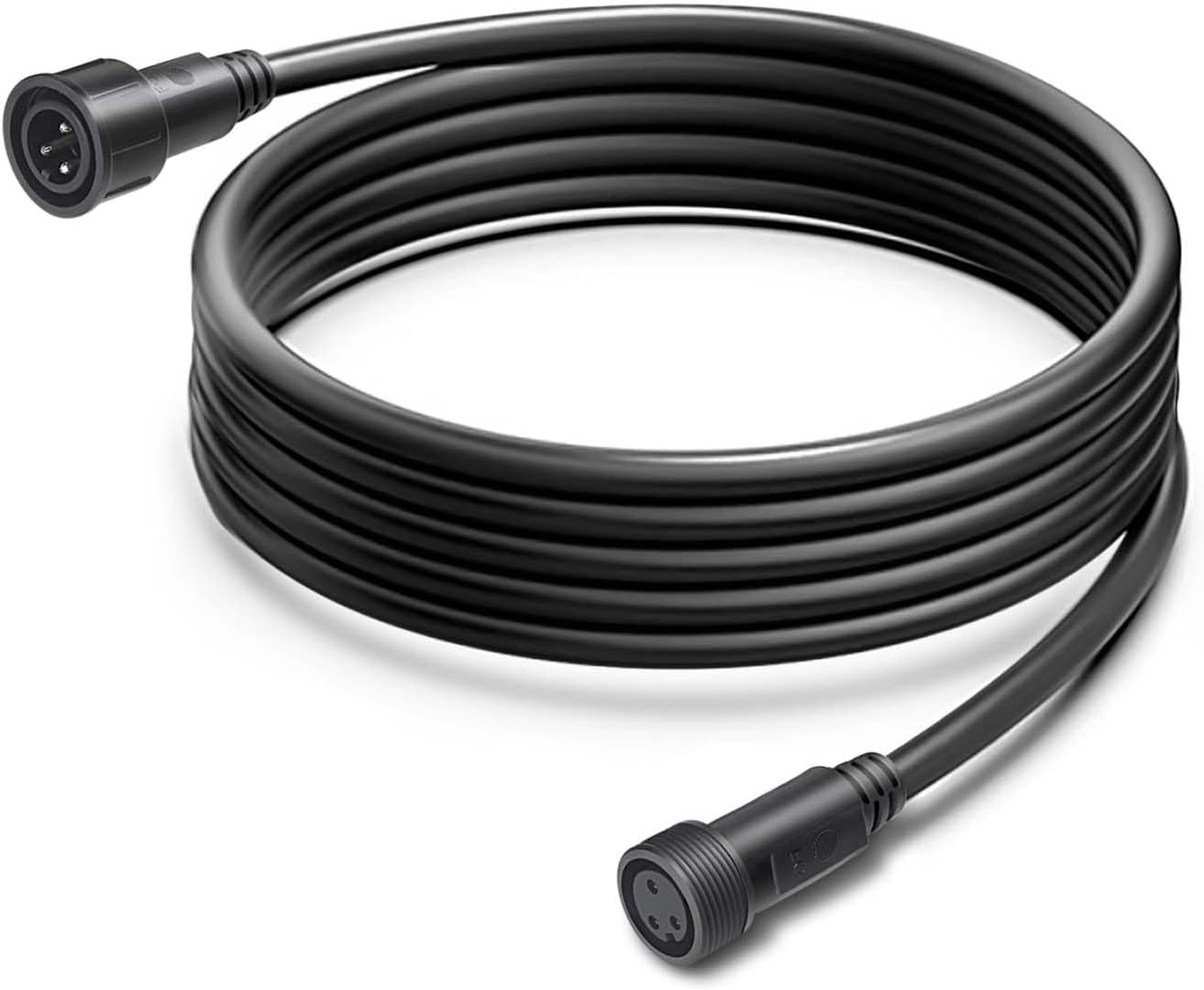 MAD OWL 3 Pin Waterproof LED Wire Connector, 16 AWG 118.1 inch/3M IP68 Male and Female Heads Extension Cable for Indoor and Outdoor LED Strip Light(1 Strip Black)