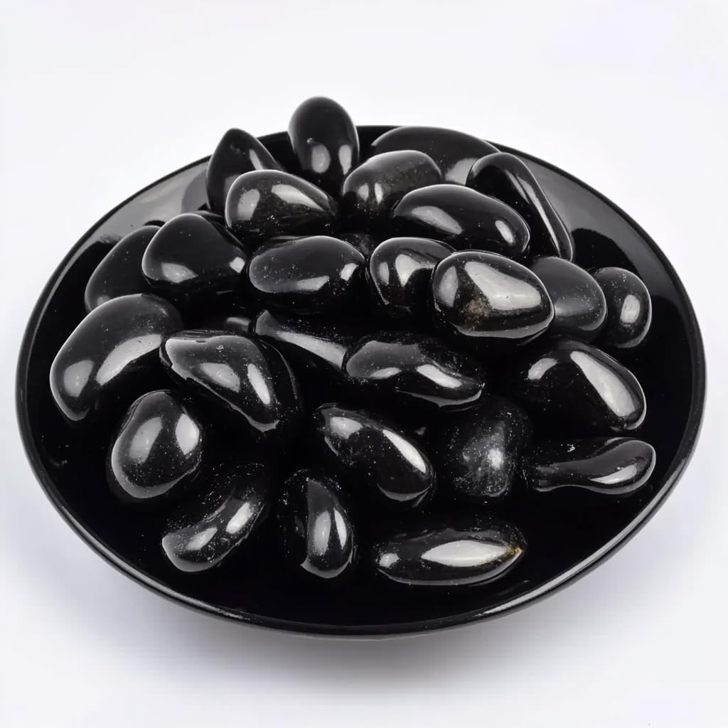 Obsidian Healing Crystal Stone Set - 24 Pieces, 0.6" Natural & Polished Stones for Healing, Meditation, Reiki, Chakra, Crafting & Decoration