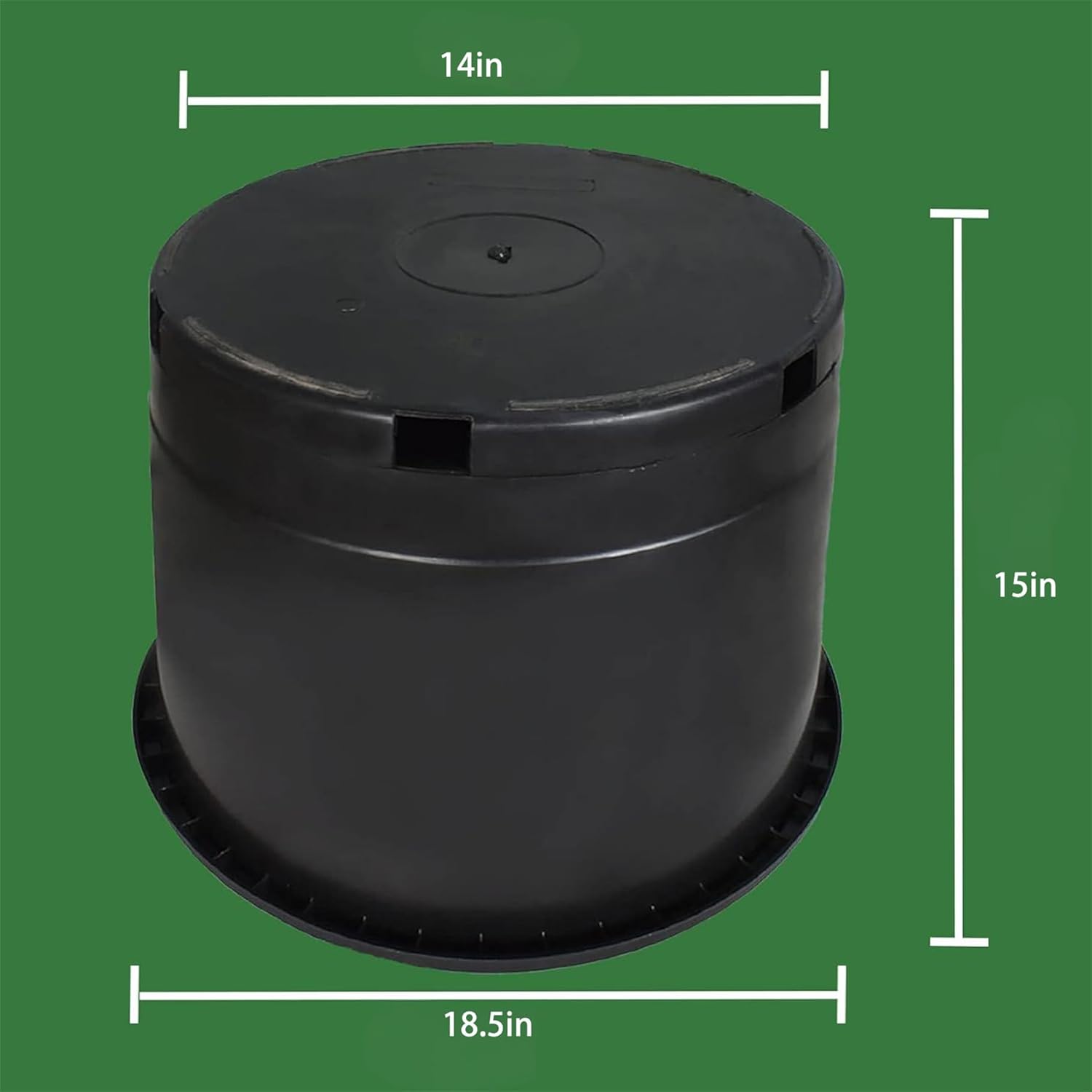 10 Pcs 15 Gallon Round Black Nursery Pots Garden Plastic Planter Nursery Pots for Indoor and Outdoor Plants with Drainage Hole