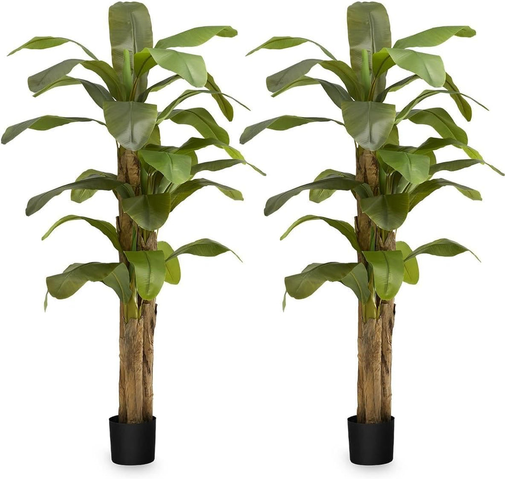 Maia Shop 2 Pack, 7ft Artificial Banana Tree Plant for House, Apartment or Office – Realistic Fake Indoor Plants for Living Room, Kitchen, Bedroom, Entryway or Bathroom – Faux Greenery for Home Décor