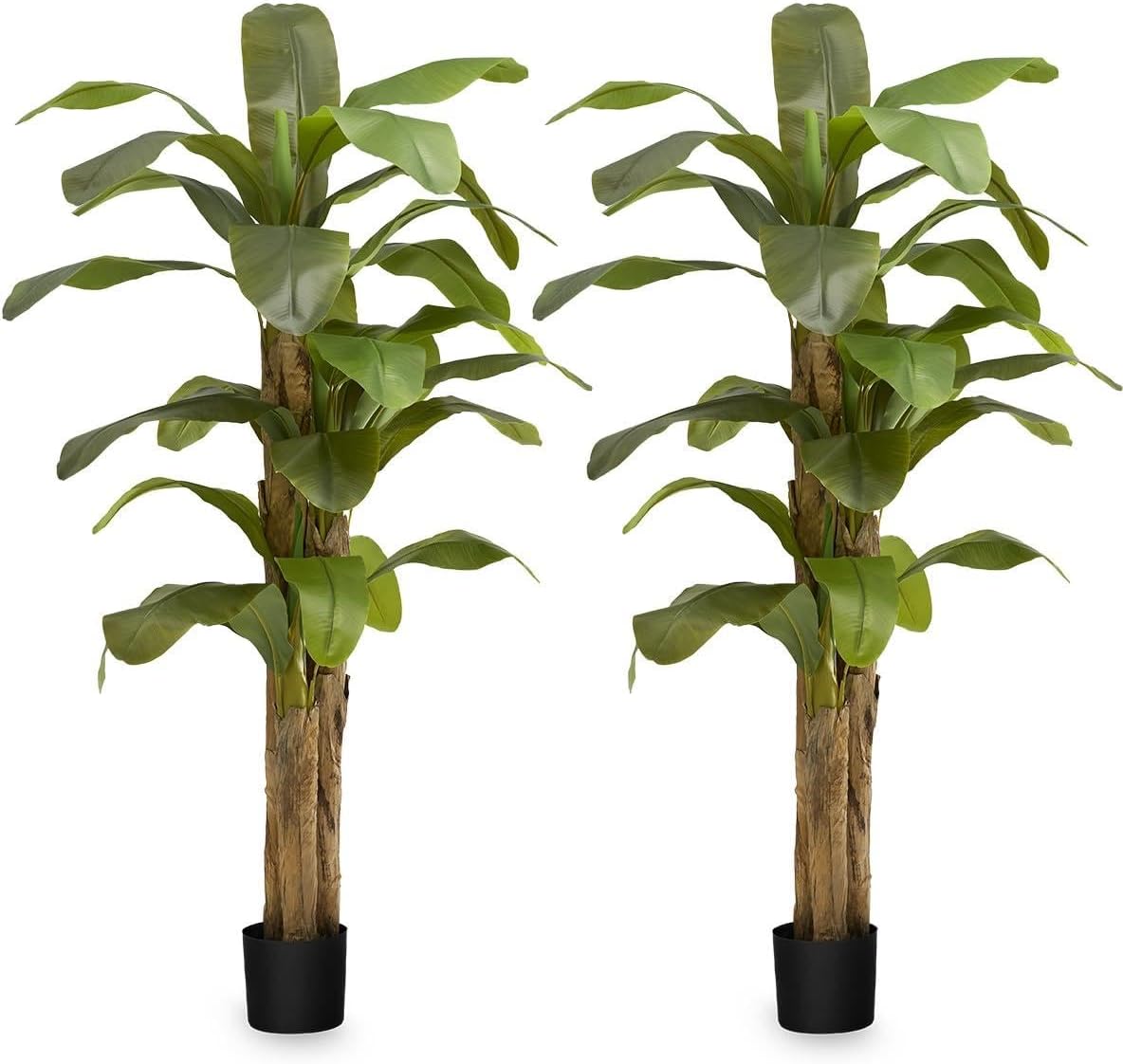 Maia Shop 2 Pack, 7ft Artificial Banana Tree Plant for House, Apartment or Office – Realistic Fake Indoor Plants for Living Room, Kitchen, Bedroom, Entryway or Bathroom – Faux Greenery for Home Décor