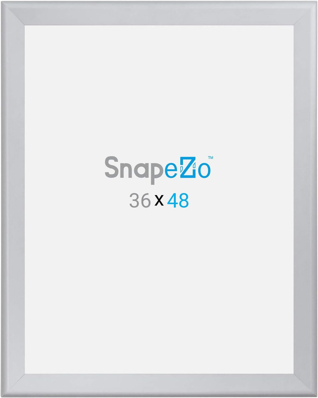 SnapeZo Poster Frame 36x48 Inches, Silver 1.7 Inch Aluminum Profile, Front-Loading Snap Frame, Wall Mounting, Wide Series