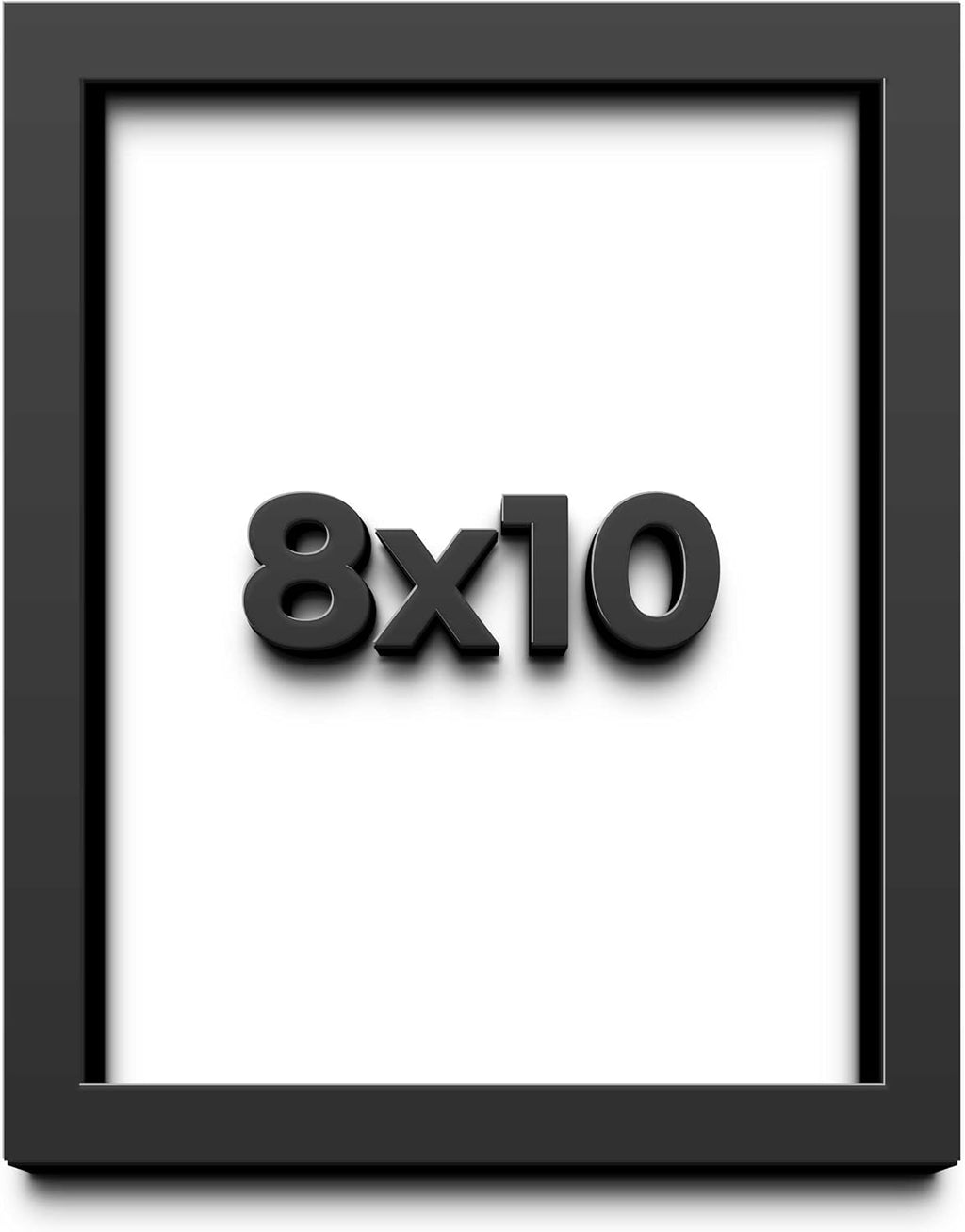 8x10 Shadow Box Frame Black | 1 Inch Deep Solid Wood Shadowbox Display Frame | UV Resistant Acrylic Plexiglass, Acid Free Backing, and Hanging Hardware | Dugan Picture Frame Style