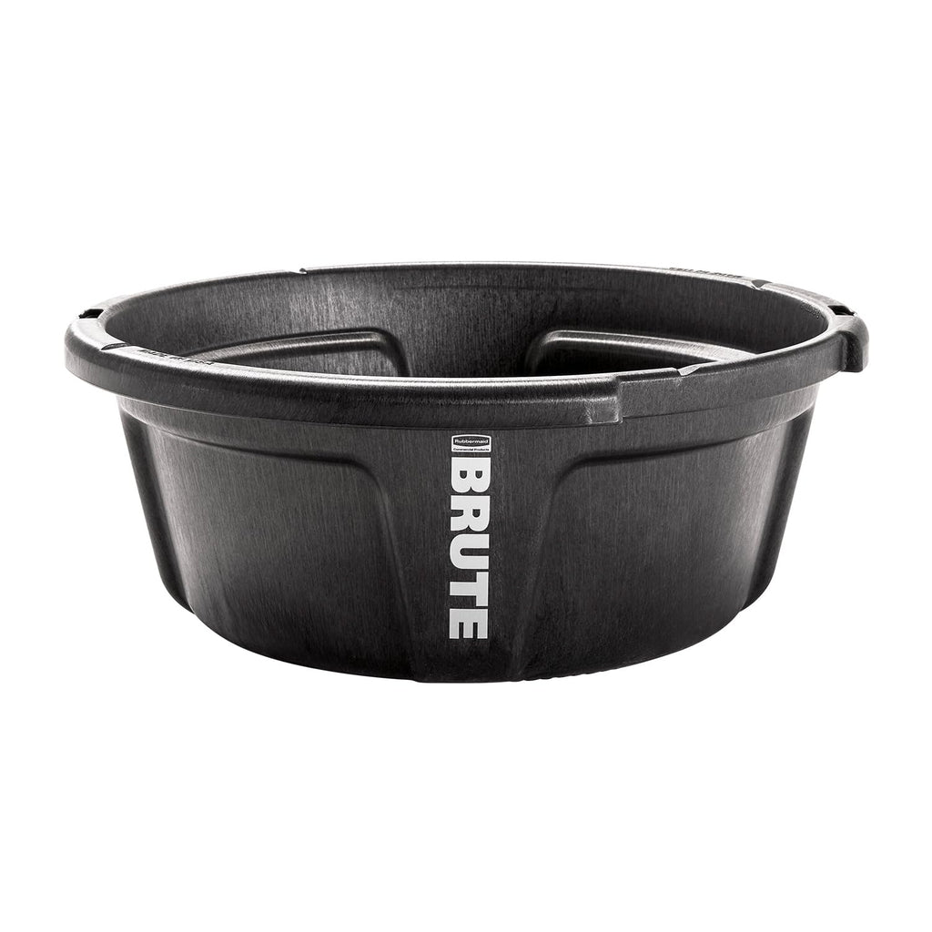 Rubbermaid Commercial Products Brute 6-Gallon Animal Pan Feeder, RigidCell Construction, Stackable Livestock Feed Bowl, Made in USA