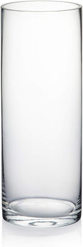 WGVI Quality Thick Clear Cylinder Glass Vases, 3" W x 8" H, Bud Vase Skinny Narrow Floral Bouquet Flower Container for Wedding Centerpieces Tabletop Home Accent Décor Brush Pen Holder, 1 Piece