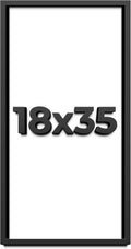 18x35 Shadow Box Frame Black | 1 Inch Deep Solid Wood Shadowbox Display Frame | UV Resistant Acrylic Plexiglass, Acid Free Backing, and Hanging Hardware | Dugan Picture Frame Style