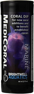 Brightwell Aquatics MediCoral Coral Dip for Stony Soft Leather Polyp Corals Prepares New Additions Reduces Tissue Degradation in Reef Aquariums, 60 ml